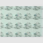 Minimal Japanese Landscape Trees Soft Green Water Seidenpapier (Vorderseite)