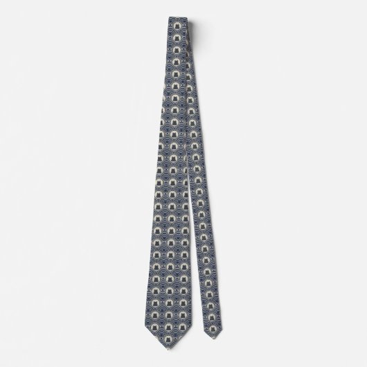 Minimal Japanese Pattern Necktie – Asanoha Wave Krawatte (Vorderseite)