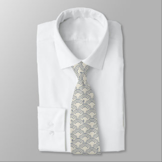 Minimal Japanese Pattern Necktie – Seigaiha Design Krawatte