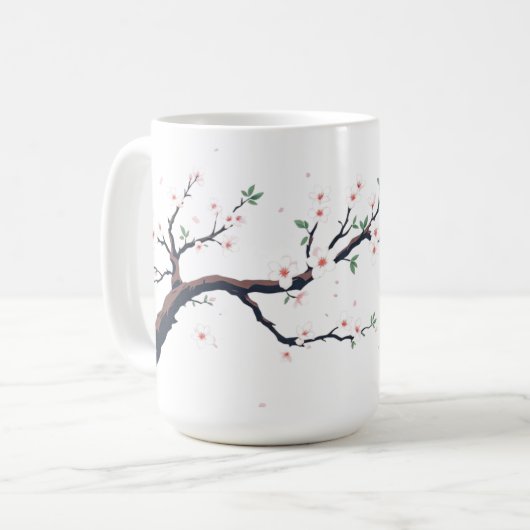 Minimal Japanese Tree Branch Kaffeetasse (Vorderseite Links)