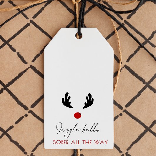 Minimal Jingle Bells Sober The Way Christmas Geschenkanhänger