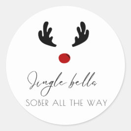 Minimal Jingle Bells Sober The Way Christmas Runder Aufkleber