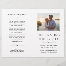Minimal Joint Celebration of Life Funeral Programm