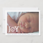 Minimal "joy" staubblaues Weihnachtsfest-Foto Feiertagskarte (Vorderseite)
