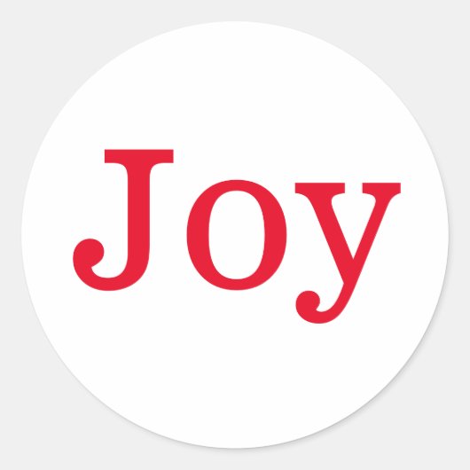 Minimal Joy Typografy Design Runder Aufkleber (Vorderseite)