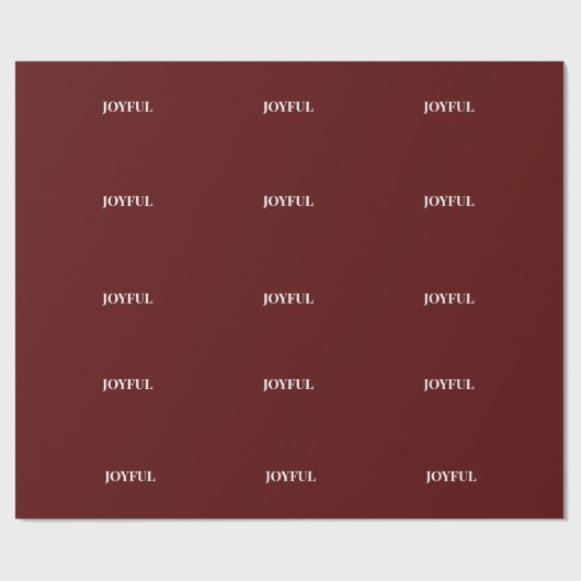 Minimal JOYFUL | Deep Red Holiday Geschenkpapier (Flach)