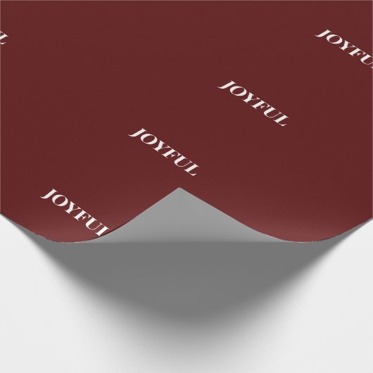 Minimal JOYFUL | Deep Red Holiday Geschenkpapier (Ecke)