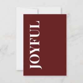 Minimal JOYFUL | Deep Red Holiday Greeting Karte