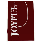 Minimal JOYFUL | Deep Red Holiday Mittlere Geschenktüte (Vorderseite)