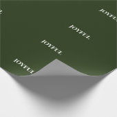 Minimal JOYFUL | Forest Green Holiday Geschenkpapier (Ecke)
