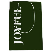 Minimal JOYFUL | Forest Green Holiday Mittlere Geschenktüte (Vorderseite)