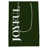 Minimal JOYFUL | Forest Green Holiday Mittlere Geschenktüte (Rückseite)