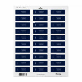 Minimal JOYFUL | Navy Blue Holiday Address Label (Vorne)