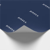 Minimal JOYFUL | Navy Blue Holiday Geschenkpapier (Ecke)