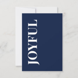 Minimal JOYFUL | Navy Blue Holiday Greeting Karte