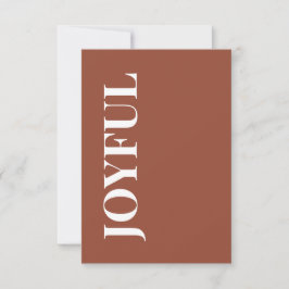 Minimal JOYFUL | Terracotta Holiday Greeting Karte