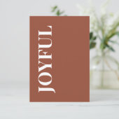 Minimal JOYFUL | Terracotta Holiday Greeting Karte (Stehend Vorderseite)