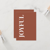 Minimal JOYFUL | Terracotta Holiday Greeting Karte (Vorderseite/Rückseite Beispiel)