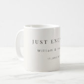 Minimal Just Engaged Mug | Modern Kaffeetasse (Vorderseite Links)