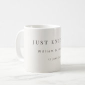 Minimal Just Engaged Mug | Warm White Kaffeetasse (Vorderseite Links)