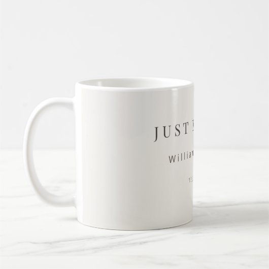 Minimal Just Engaged Mug | Warm White Kaffeetasse (Links)