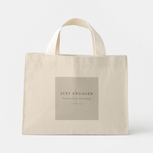 Minimal Just Engaged Tote Bag | Dove Grey Mini Stoffbeutel (Rückseite)