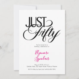 Minimal Just Fifty 50th Birthday Party Einladung