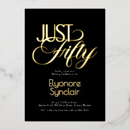 Minimal Just Fifty 50th Birthday Party Folieneinladung