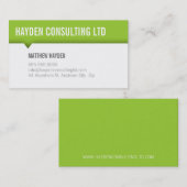 MINIMAL KARTE, einfach, modern, fett grün, grau Visitenkarte (Vorne/Hinten)