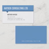 MINIMAL KARTE, einfach, modern, kobaltblau Visitenkarte (Vorne/Hinten)