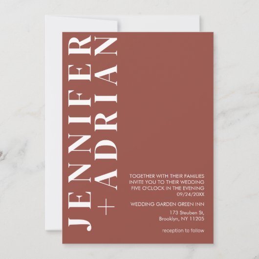 Minimal Kastanienhochzeit Einladungskarte Einladung (Rückseite)