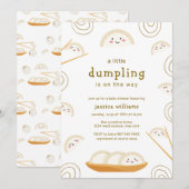 Minimal Kawaii Boho Bao Dumpling Baby Shower  Einladung (Vorne/Hinten)