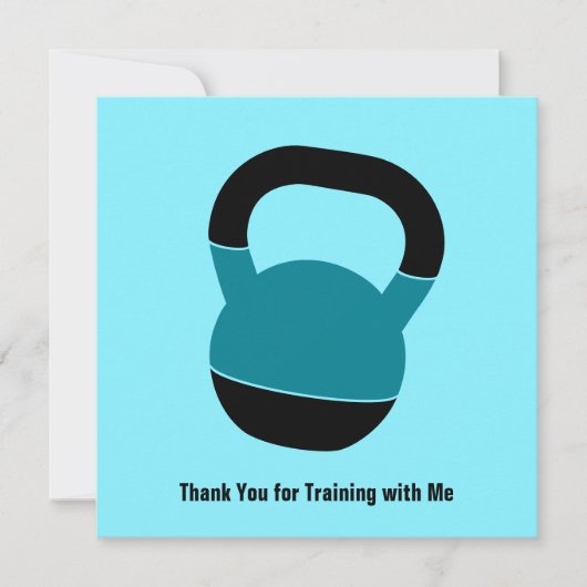 Minimal Kettlebell Electric-Blue Thank You Card Dankeskarte (Vorderseite)