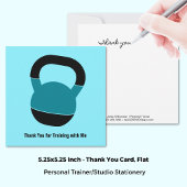 Minimal Kettlebell Electric-Blue Thank You Card Dankeskarte