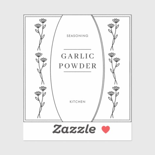 Minimal Kitchen Seasoning Pantry Jar Label (Blatt)