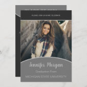 Minimal Klasse Foto Abschluss Einladung (Vorne/Hinten)