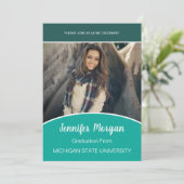 Minimal Klasse Foto Abschluss Einladung (Stehend Vorderseite)