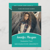 Minimal Klasse Foto Abschluss Einladung (Vorne/Hinten)