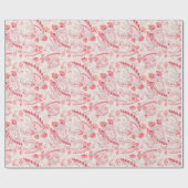 Minimal klassisch Moderne Blush Rosa Rot Paisley Geschenkpapier (Flach)