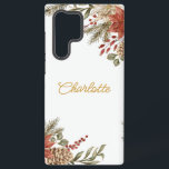 Minimal klassische Weihnachtsgeburten-Blume Samsung Galaxy Hülle<br><div class="desc">Weihnachts-Blume Kompositionen für einen minimalen, aber klassischen und stilvollen Effekt mit einer Touch Gold. Poinsettia, Kiefernzapfen, Kiefernäste und rote Weihnachtsbeeren mit goldenen Linien. Ändern Sie den Namen oder schreiben Sie einfach ein Monogramm. Du hast die Wahl! Brauchst du Hilfe? Wenn Sie eine Änderung der Grafik oder eine Anpassung benötigen, lass...</div>