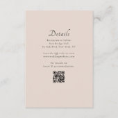 Minimal klassischer, moderner QR Code Hochzeitsdet Begleitkarte (Vorderseite)