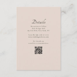 Minimal klassischer, moderner QR Code Hochzeitsdet Begleitkarte
