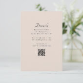 Minimal klassischer, moderner QR Code Hochzeitsdet Begleitkarte (Stehend Vorderseite)