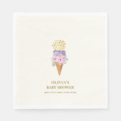 Minimal kleine Blume Scoop Ice Cream Baby Dusche Serviette (Vorderseite)