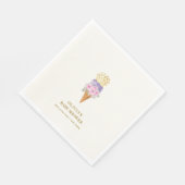 Minimal kleine Blume Scoop Ice Cream Baby Dusche Serviette (Ecke)