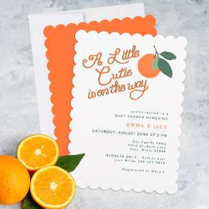 Minimal Kleine Süsse Clementine Babydusche Einladung