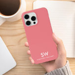 Minimal Korallenrosa Modernes Anfangsmonogramm Case-Mate iPhone 14 Hülle<br><div class="desc">Minimal Coral Pink Moderne erste monogram iPhone Case</div>