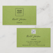 Minimal Kraft Elegant Couch Therapist Rotes Logo Visitenkarte (Vorne/Hinten)