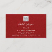 Minimal Kraft Elegant Couch Therapist Rotes Logo Visitenkarte (Rückseite)