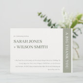 Minimal kühne moderne graue Typografie Hochzeit Dankeskarte (Stehend Vorderseite)